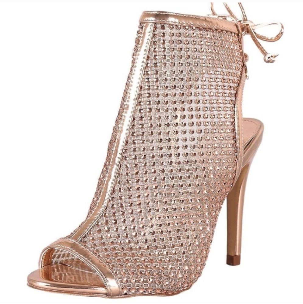 NEW Windsor Rose Gold‎ Rhinestone Booties SIZES 7 - 7.5 - 8 WOMENS
